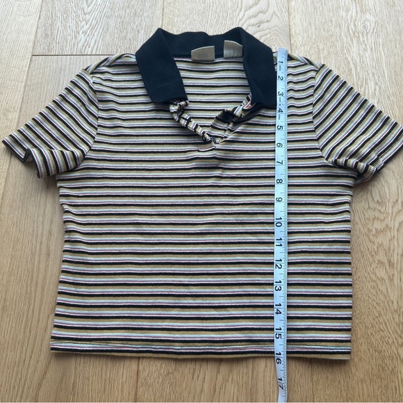 LEVI’S stripped crop short sleeve  polo tee - S - Picture 10 of 15
